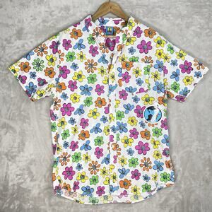 Teenager Short Sleeve Men's Shirt Large "Bored Teenager" Floral Earth NWT *flaw*